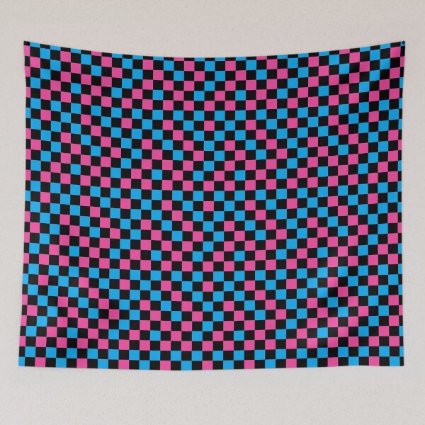Item preview, Blue Pink and Black Checkered Design   designed and sold by PatternTitan.