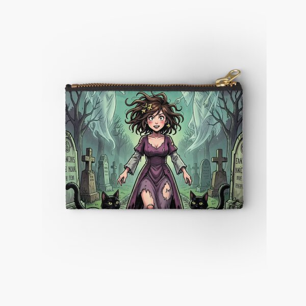 Item preview, Witch and cats in the cemetery designed and sold by MagelliShop.