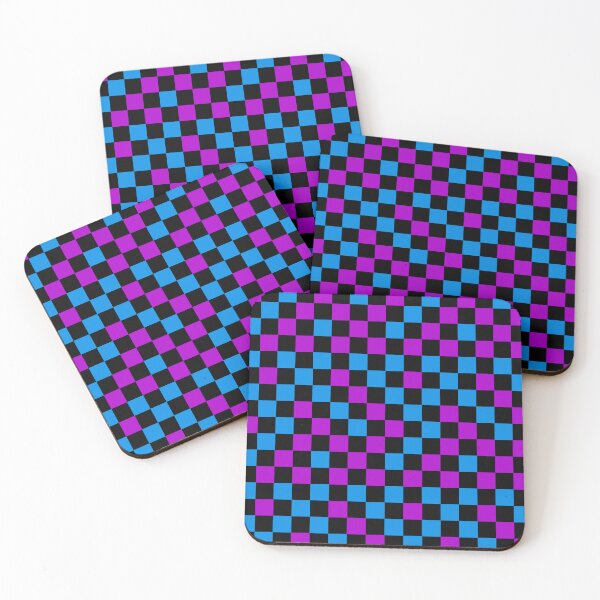 Item preview, Blue Purple and Black Checkered Design   designed and sold by PatternTitan.