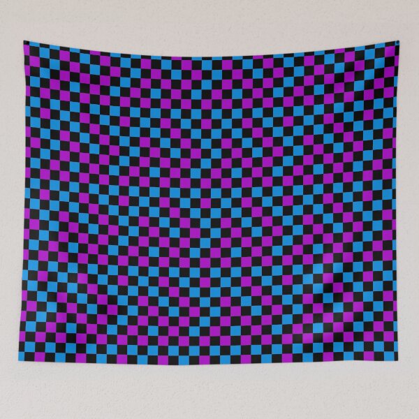 Item preview, Blue Purple and Black Checkered Design   designed and sold by PatternTitan.