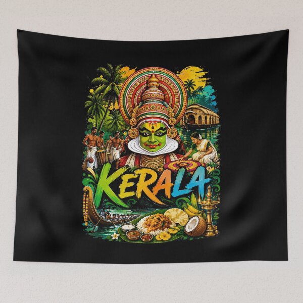 Item preview, Kerala City Vibes | God’s Own Country Travel Aesthetic | Vintage India Souvenir |kathakali ver 4 designed and sold by mndesignworx.
