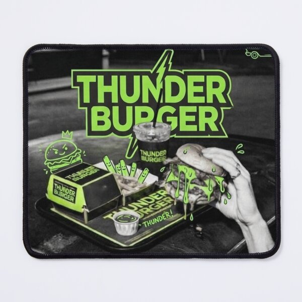 Item preview, Thunder‑Snack Attack: The Burger That Went Full Shock‑n‑Roll designed and sold by Print Fiction.