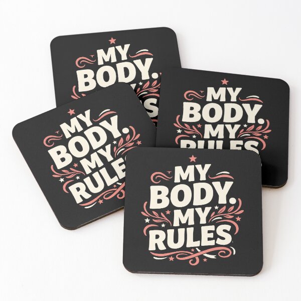 Item preview, My Body My Rules Feminism Quotes Retro Typography designed and sold by Fluffy Fabulous.