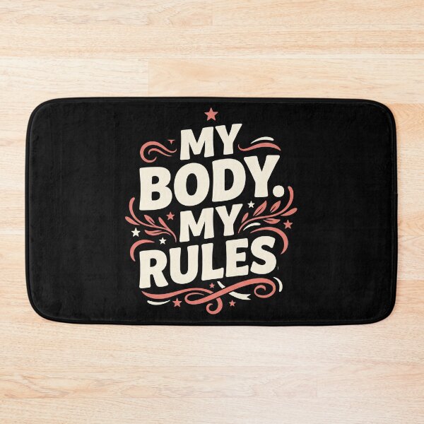 Item preview, My Body My Rules Feminism Quotes Retro Typography designed and sold by Fluffy Fabulous.