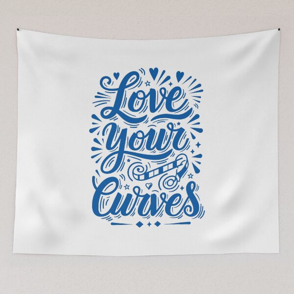 Item preview, Love Your Curves – Body Positivity Hand Lettering Quote Design designed and sold by Fluffy Fabulous.