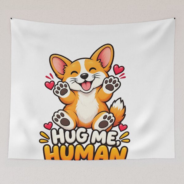 Item preview, Hug Me Human – Cute Corgi Dog Lover Design designed and sold by DogsHearted.