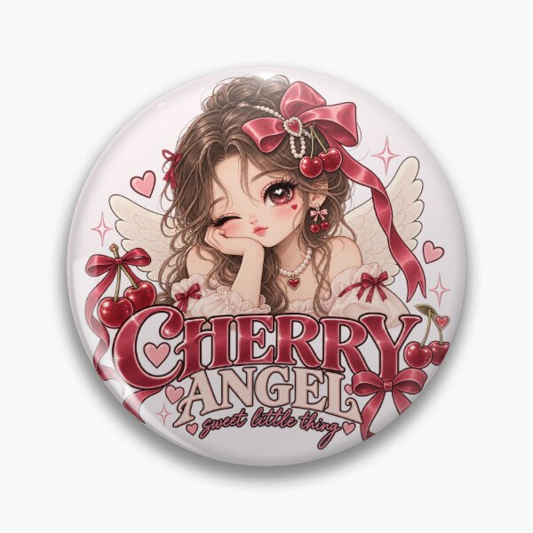 Item preview, Cherry Angel Coquette Girl – Cute Y2K Kawaii Cherry Bow Gift designed and sold by SaNaCreation13.