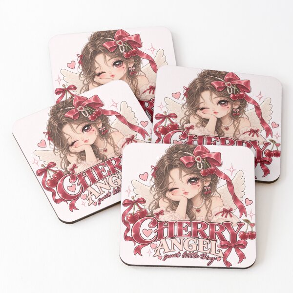 Item preview, Cherry Angel Coquette Girl – Cute Y2K Kawaii Cherry Bow Gift designed and sold by SaNaCreation13.
