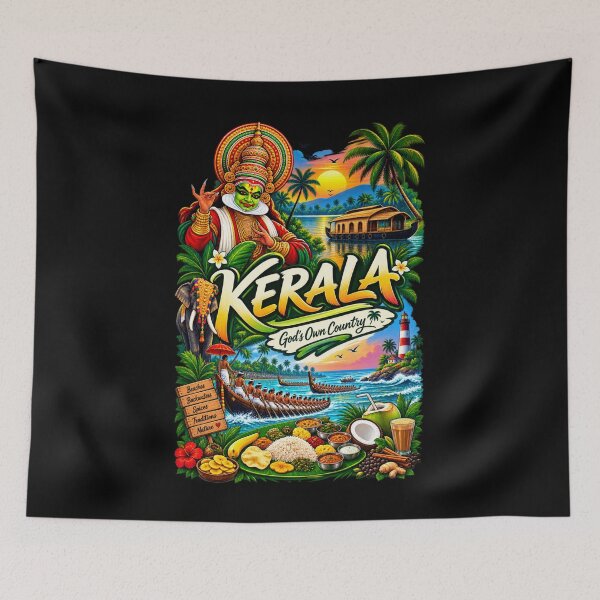 Item preview,  Kerala City Vibes | God’s Own Country Travel Aesthetic | Vintage India Souvenir |kathakali ver 5 designed and sold by mndesignworx.