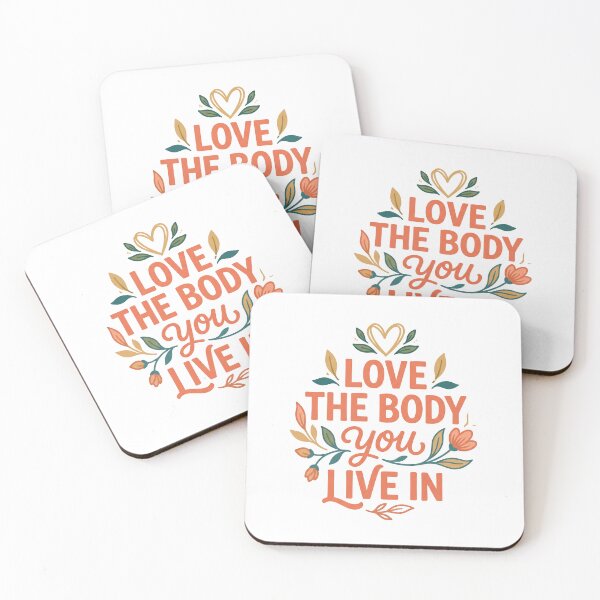 Item preview, Love The Body You Live In Body Positivity Floral Typography designed and sold by Fluffy Fabulous.