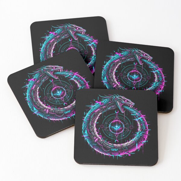 Item preview, Ouroboros Symbol – Cyber Glitch Eternal Serpent designed and sold by JupiterGlitchEmpire.
