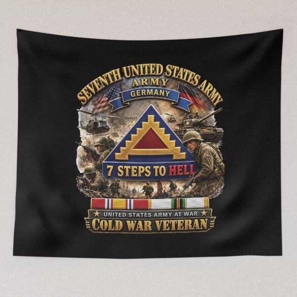 Item preview, Army -  7th Unites States Army - 7 Steps to Hell w Germany Tab - SS w COLD WAR SVC - 3D - Enhanced designed and sold by Military Insignia Products.