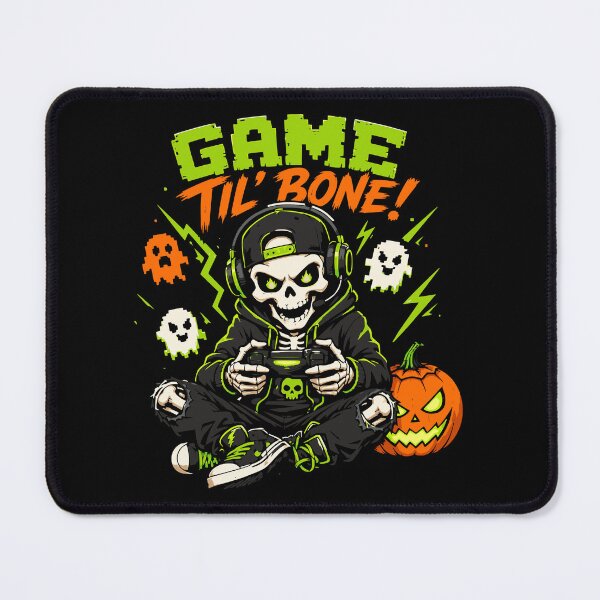 Item preview, Skeleton Gamer Halloween Costume T-Shirt for Men & Kids Game Til Bone retro pixel art designed and sold by Simon-art-land.