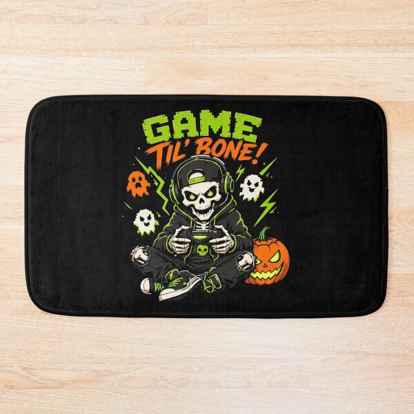 Item preview, Skeleton Gamer Halloween Costume T-Shirt for Men & Kids Game Til Bone retro pixel art designed and sold by Simon-art-land.