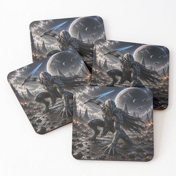 Item preview, Dark Cosmic Warrior — Epic Alien Knight in a Distant Galaxy designed and sold by ZYVARENNE.