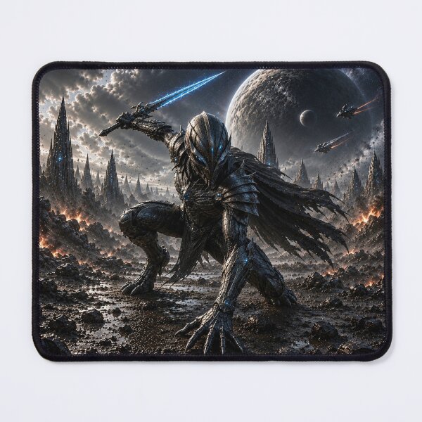 Item preview, Dark Cosmic Warrior — Epic Alien Knight in a Distant Galaxy designed and sold by ZYVARENNE.