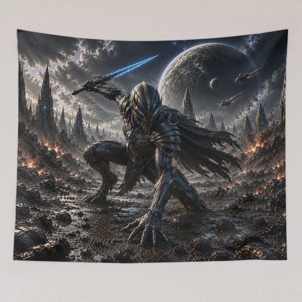 Item preview, Dark Cosmic Warrior — Epic Alien Knight in a Distant Galaxy designed and sold by ZYVARENNE.