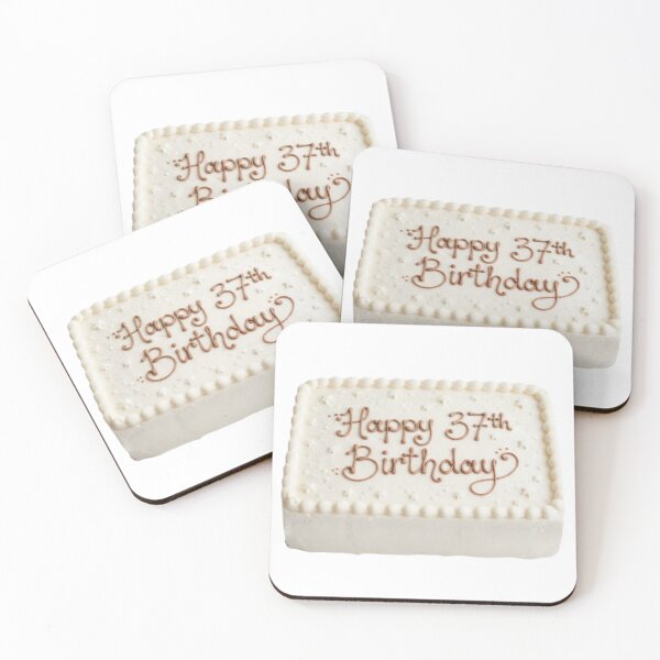 Item preview, Happy 37th birthday 37 cute adorable cake party vanilla white kawaii designed and sold by CheeseBlueprint.