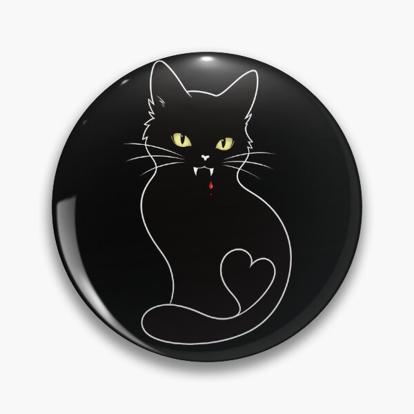 Item preview,  Minimalist Vampire Cat - Gothic Line Art designed and sold by Crystal-Tree.