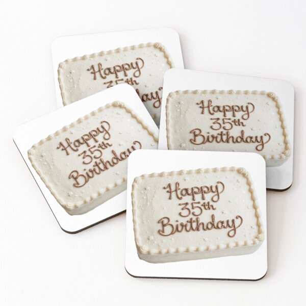 Item preview, Happy 35th birthday 35 cute adorable cake party vanilla white kawaii designed and sold by CheeseBlueprint.