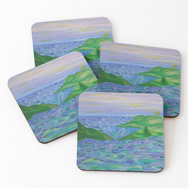 Item preview, Serene Coastal Sunrise Watercolor Landscape designed and sold by PEACELOVERSART.
