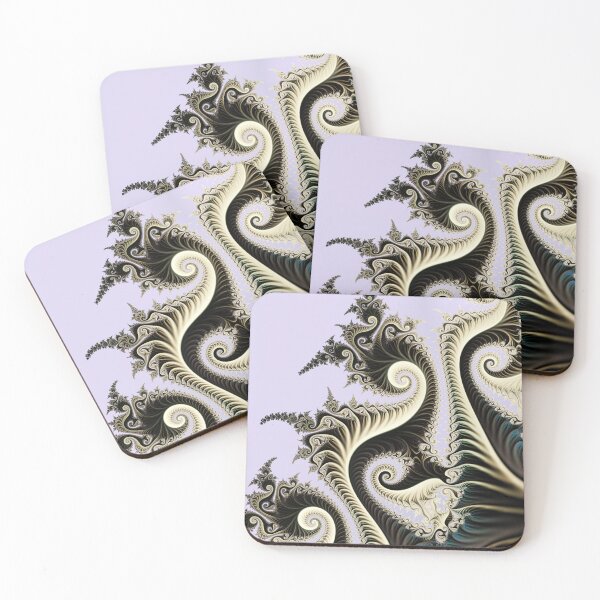 Item preview, Dragon Tail Spirals in Obsidian and Cream designed and sold by pinkal.