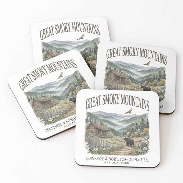 Item preview, Vintage Great Smoky Mountains National Park T-Shirt Design – Retro Mountain Cabin, Black Bear, and Wildflower Graphic designed and sold by CreativeNest Prints.