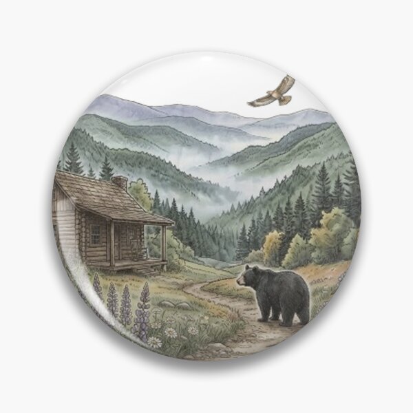 Item preview, Vintage Great Smoky Mountains National Park T-Shirt Design – Retro Mountain Cabin, Black Bear, and Wildflower Graphic designed and sold by CreativeNest Prints.