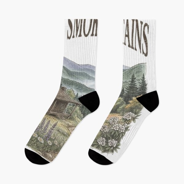 Item preview, Vintage Great Smoky Mountains National Park T-Shirt Design – Retro Mountain Cabin, Black Bear, and Wildflower Graphic designed and sold by CreativeNest Prints.