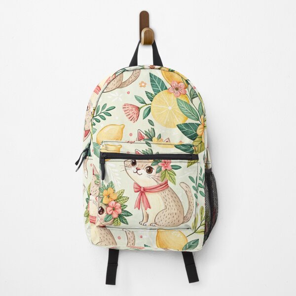 Item preview, Cute Lemon Cats Floral designed and sold by Storybook Botanica.