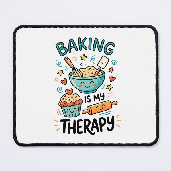 Item preview, Baking Is My Therapy Cute Kawaii Bowl Cupcake designed and sold by Mr Lee.