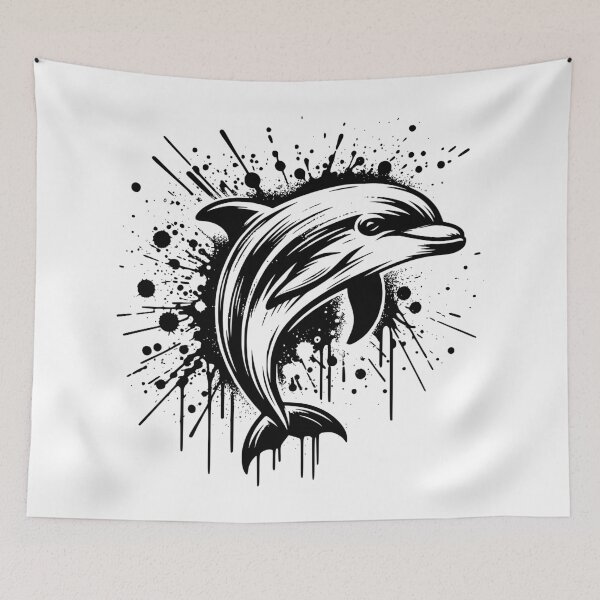 Item preview, Dolphin jumping out of ocean classic t-shirt and stickers designed and sold by Knowvhere.
