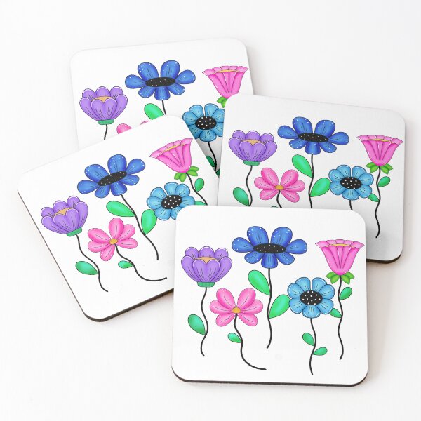 Item preview, Colorful cartoon style flowers designed and sold by Kendall Rose Doodles.