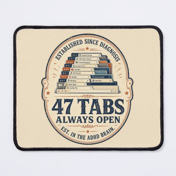 Item preview, 47 Tabs Open ADHD Brain designed and sold by MOSIDRIP™.