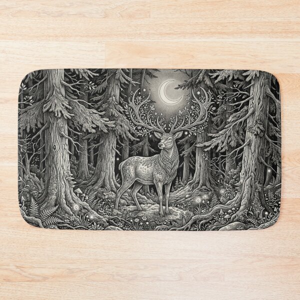 Item preview, Deer & Moon Line Art designed and sold by Shahid1234.