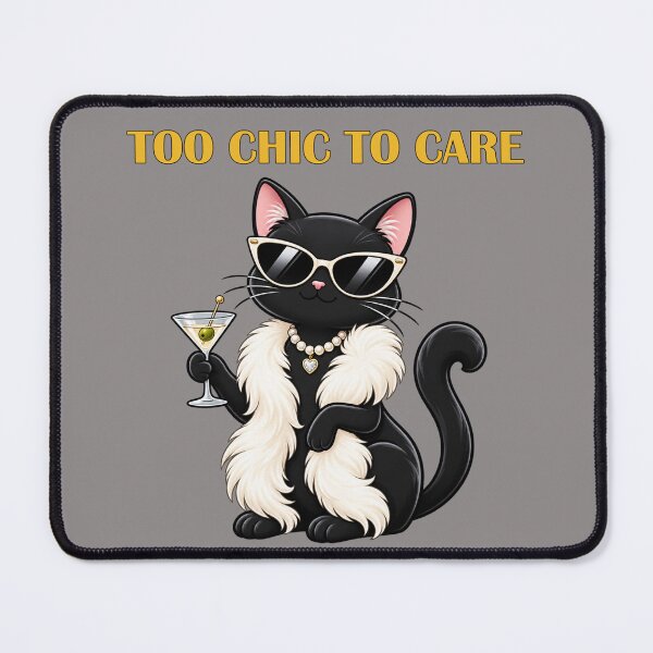 Item preview, Too Chic To Care Cat With Martini Sunglasses & Pearls designed and sold by littlepiptales.