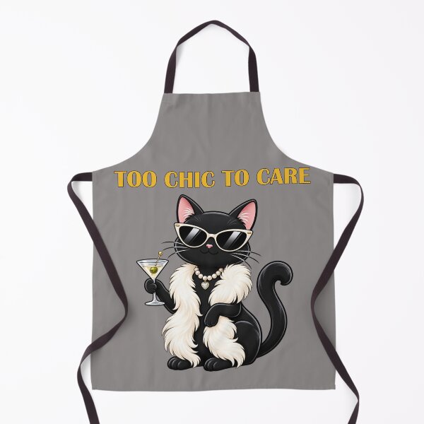 Item preview, Too Chic To Care Cat With Martini Sunglasses & Pearls designed and sold by littlepiptales.