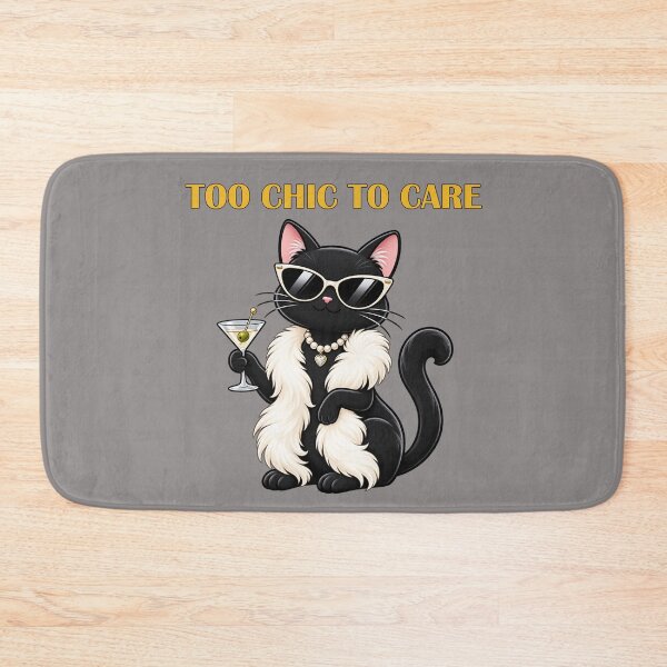 Item preview, Too Chic To Care Cat With Martini Sunglasses & Pearls designed and sold by littlepiptales.