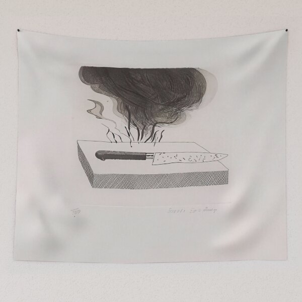 Item preview, David Hockney -  The Carpenter's Bench, A Knife And Fire - Signed Print by David Hockney undefinedr designed and sold by LILLIANSTRANGEy.