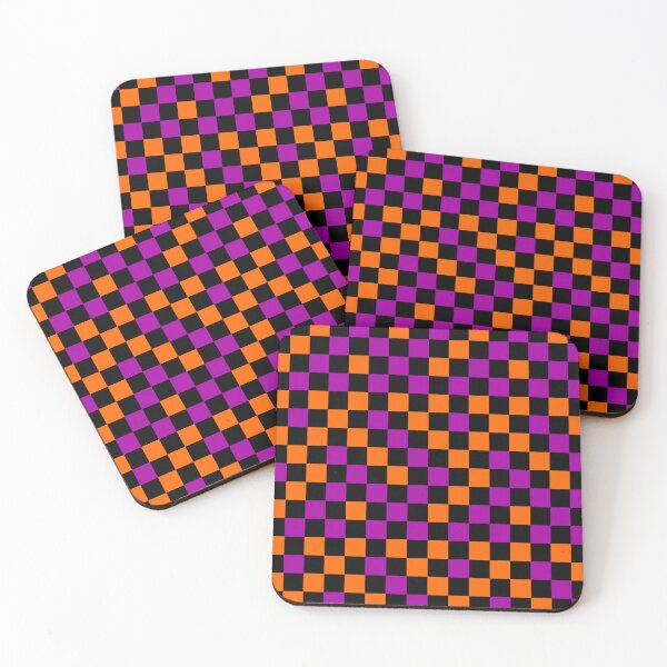 Item preview, Orange Purple and Black Checkered Design   designed and sold by PatternTitan.