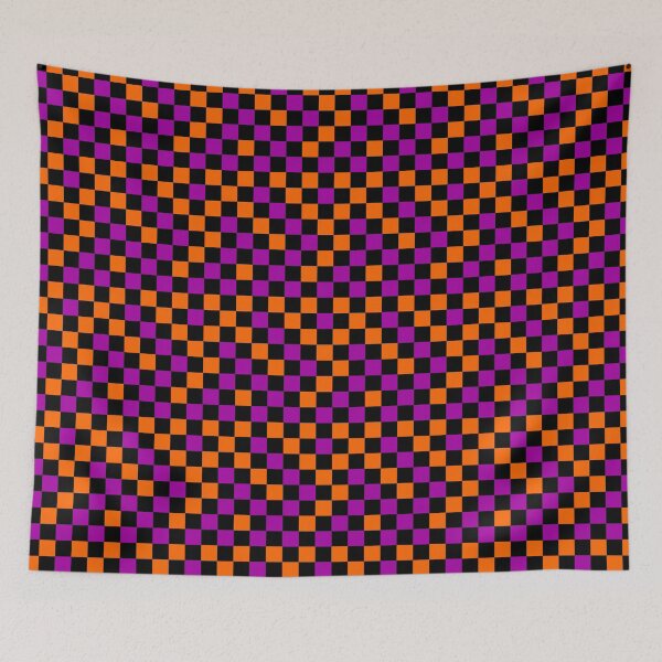 Item preview, Orange Purple and Black Checkered Design   designed and sold by PatternTitan.