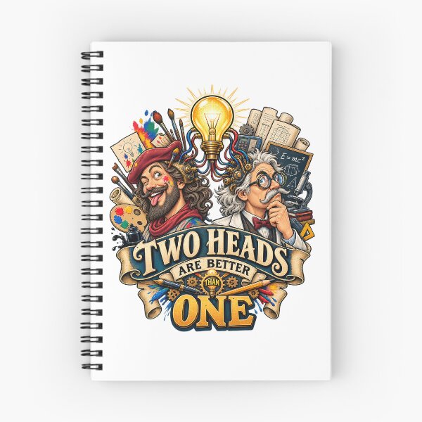 Item preview, Two Heads Are Better Than One Art And Science Collaboration Retro Graphic Tee Design designed and sold by Nubian Style.