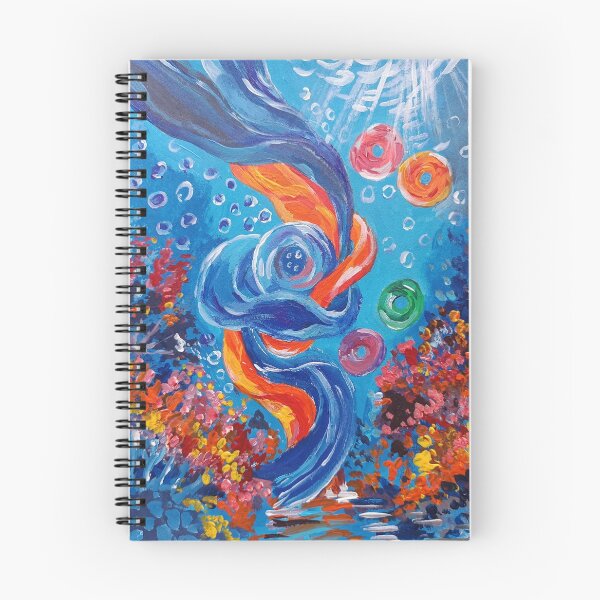 Item preview, Abstract Ocean Wave Floral Comforter & Shower Curtain – Colorful Blue Botanical Wall Art Design. designed and sold by fbtrisha.