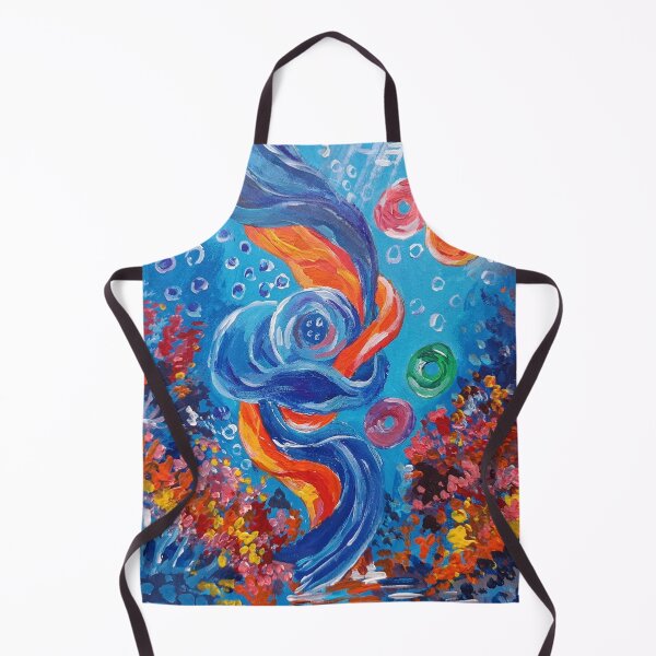 Item preview, Abstract Ocean Wave Floral Comforter & Shower Curtain – Colorful Blue Botanical Wall Art Design. designed and sold by fbtrisha.