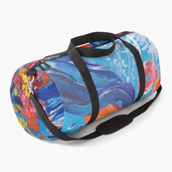 Item preview, Abstract Ocean Wave Floral Comforter & Shower Curtain – Colorful Blue Botanical Wall Art Design. designed and sold by fbtrisha.