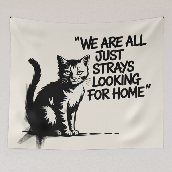 Item preview, Banksy Cat - We are all just strays looking for home designed and sold by 123ks.