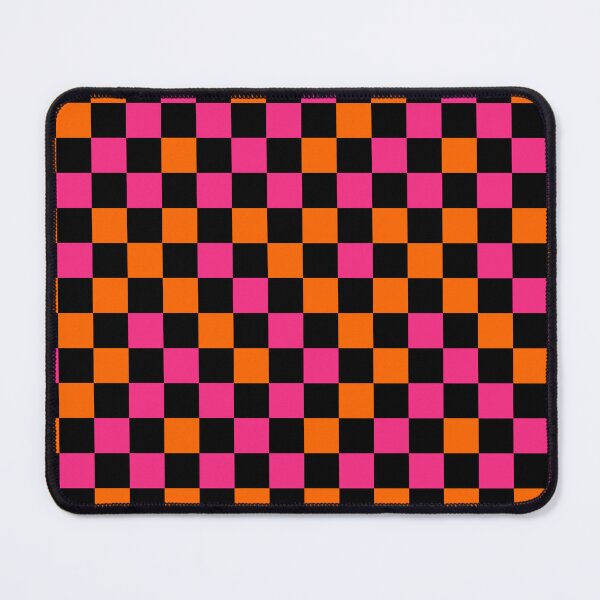 Item preview, Orange Pink and Black Checkered Design   designed and sold by PatternTitan.