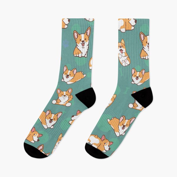 Item preview, Corgi Puppy Fun - Green designed and sold by DogsHearted.