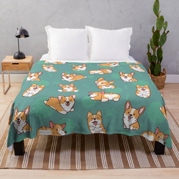 Item preview, Corgi Puppy Fun - Green designed and sold by DogsHearted.