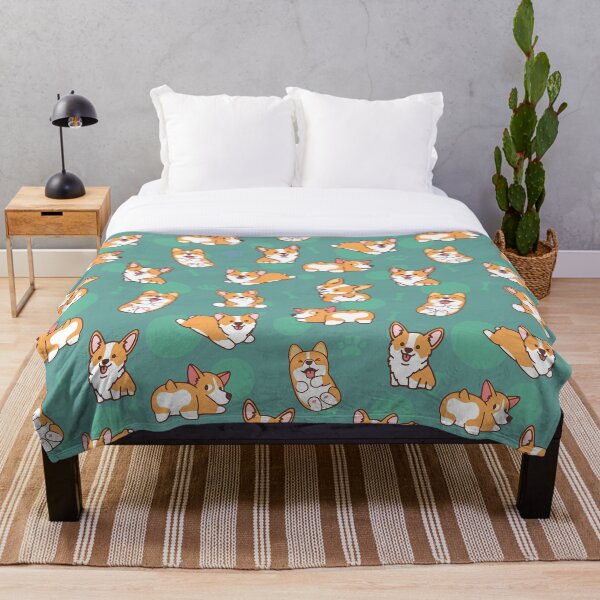 Item preview, Corgi Puppy Fun - Green designed and sold by DogsHearted.